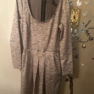 H&M Heathered Gray Long Sleeve Dress